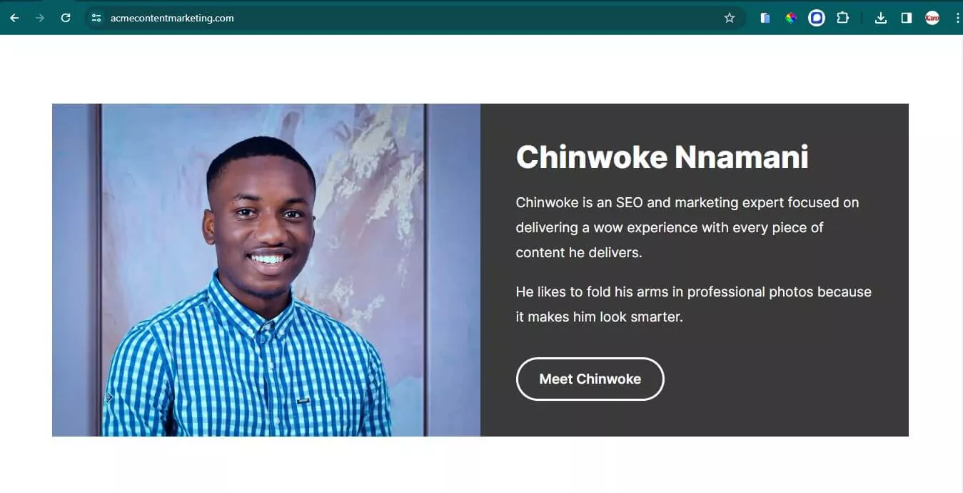 landing page